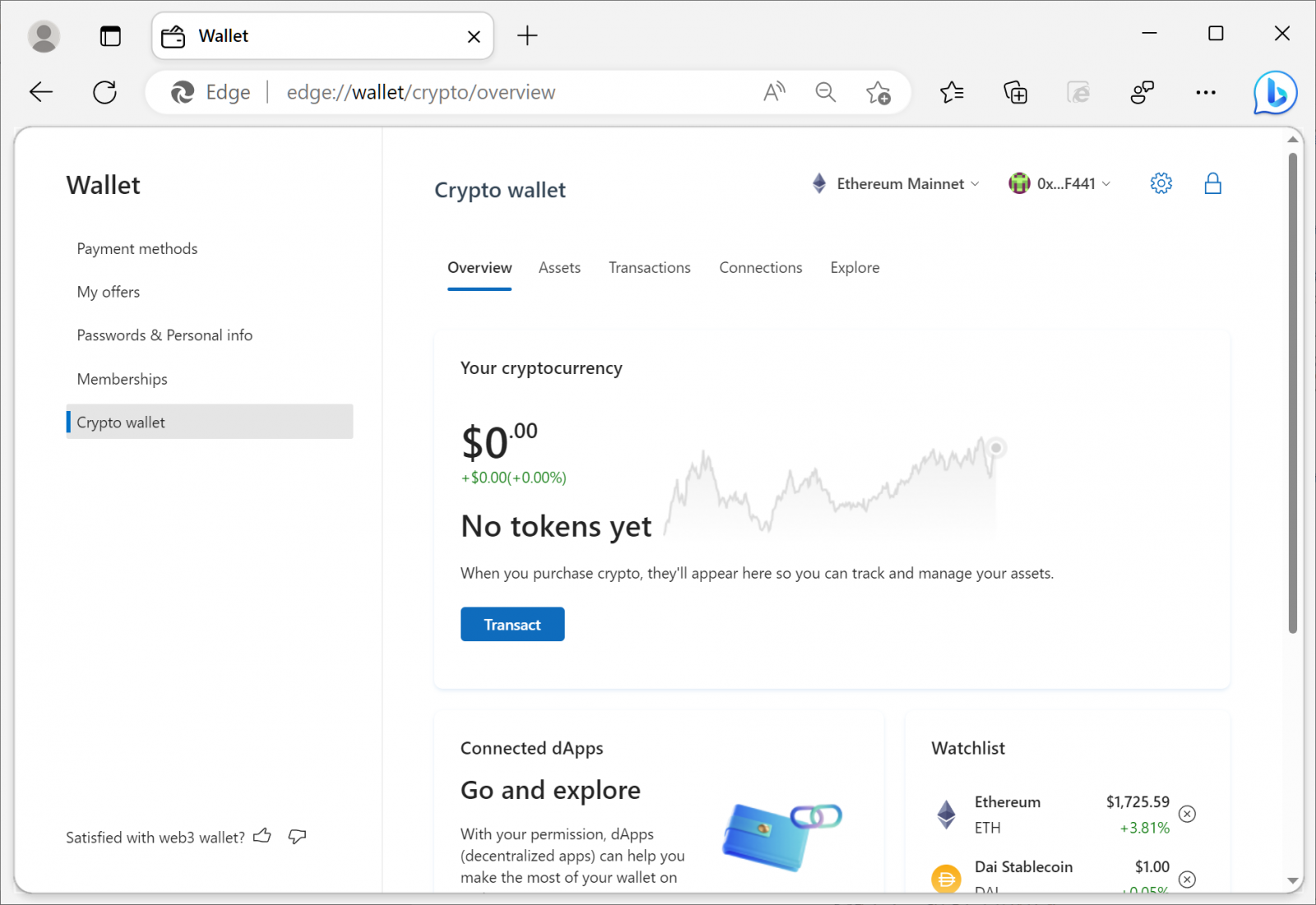 Microsoft Edge Testing Built-In Crypto Wallet | BIS